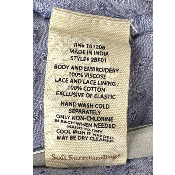 Soft Surroundings Top Womens Medium Purple Bathurst Peasant Boho Cottagecore - Picture 7 of 7